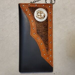 Genuine Leather Horses and chain Wallet